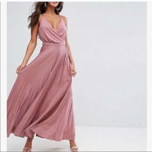 ASOS blush wrap maxi dress